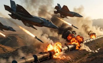 Fighter jets bombing oil train explosion
