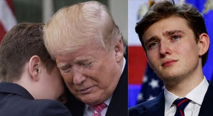 Trump emotional hug with Barron tears