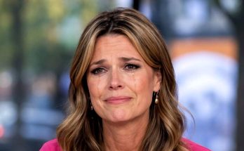 emotional woman shedding tears during live broadcast