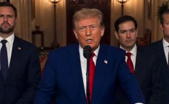 Trump speaking with JD Vance and aides